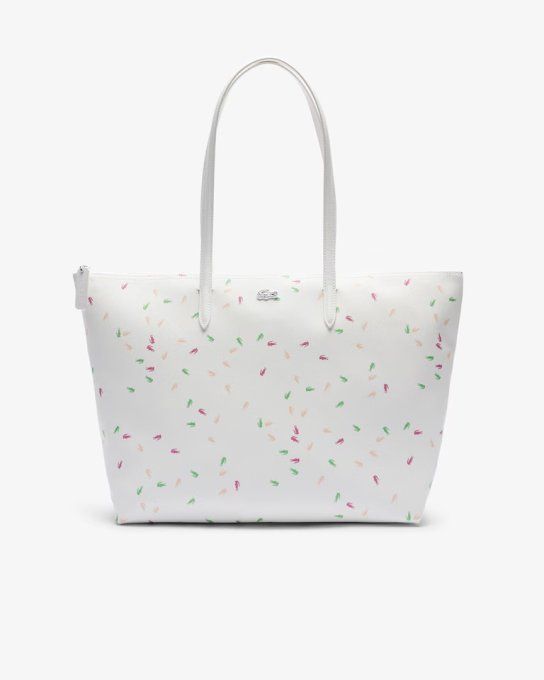 Grand sac cabas Lacoste - confetti croc farine
