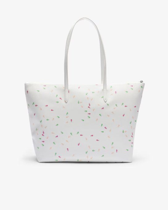 Grand sac cabas Lacoste - confetti croc farine